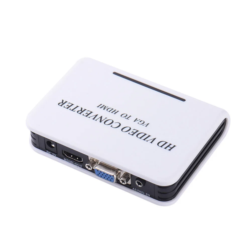 VGA To HDMI HD HDTV Video Converter Box Adapter Mini HD 1080P Audio With font b
