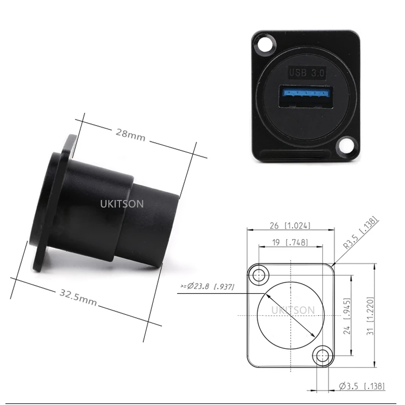 D Type Metal USB3.0 Keystone pic 5