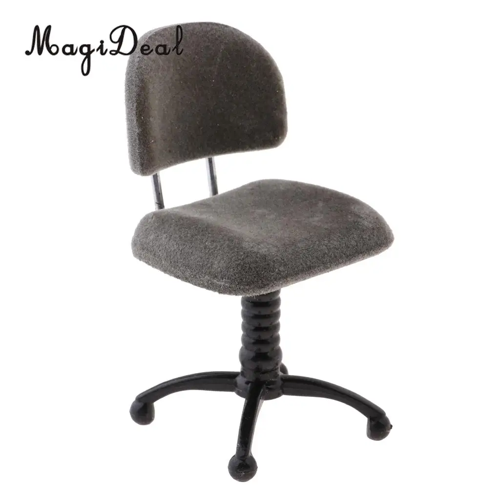 Plastic 1/12 Miniature  Revolving Chair  Chair Desk Chair Model Dollhouse Life Scenes Decor
