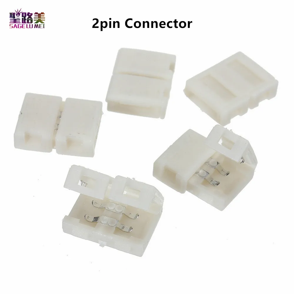 100 шт. 2 3 4 5pin Светодиодная лента с зажимом RGB одноцветная соединитель Solderless L для 8