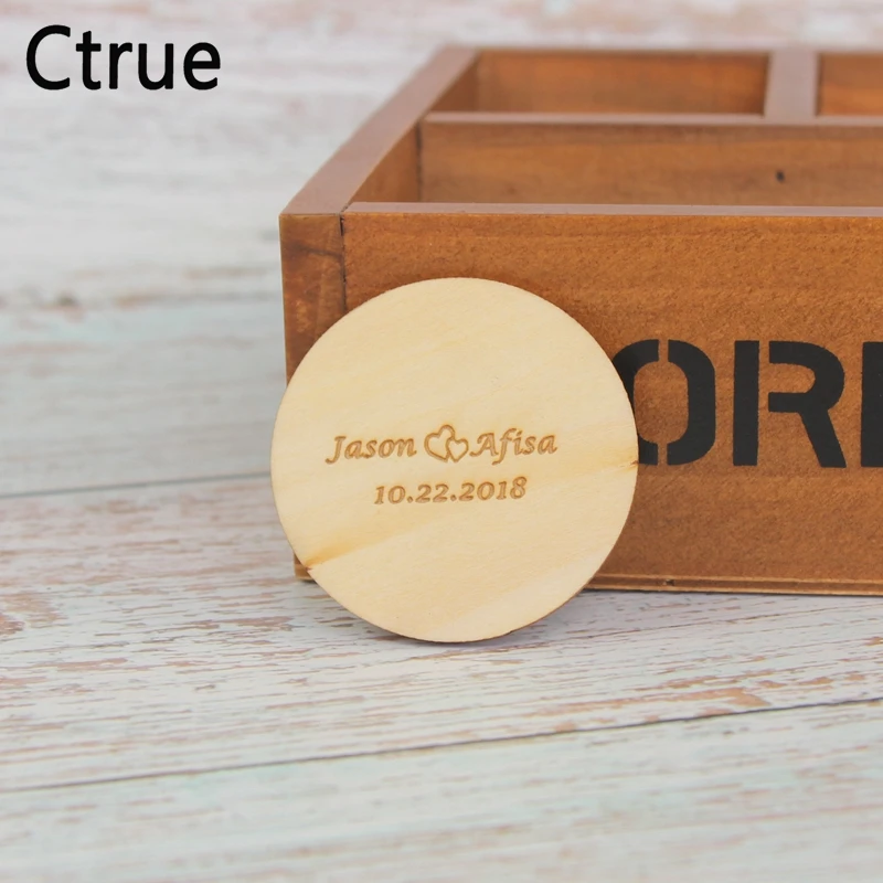  Personalized Wood tag Custom name & date wooden tags Rustic Wedding Invitation Souvenirs for guests - 32919737796
