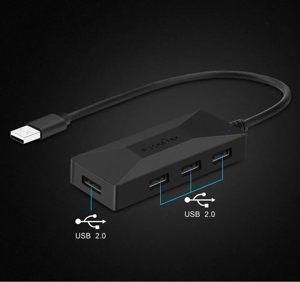 Rocketek Высокое качество Мульти usb 2,0 концентратор 4 порта адаптер сплиттер для iMac MacBook Air ПК компьютер ноутбук аксессуары