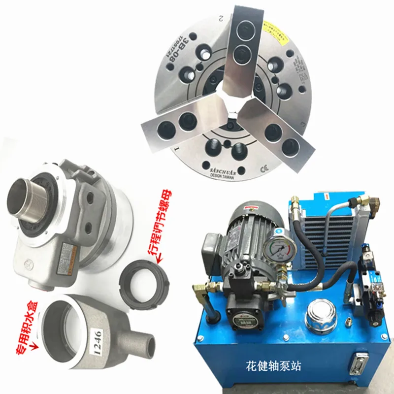

jaw hydraulic through hole chuck of size 168+Matching rotary cylinder+Matching power pack