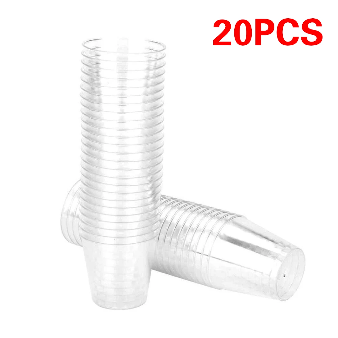 

20pcs 30ml Eco-friendly Plastic Clear Plastic Disposable Party Shot Glasses Jelly Cups Tumblers Birthday