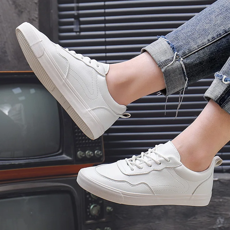 

Men's Canvas Casual Shoes Fashion Male Lace up Flats White Shoes Men Sneakers tenis masculino Lightweight S2343