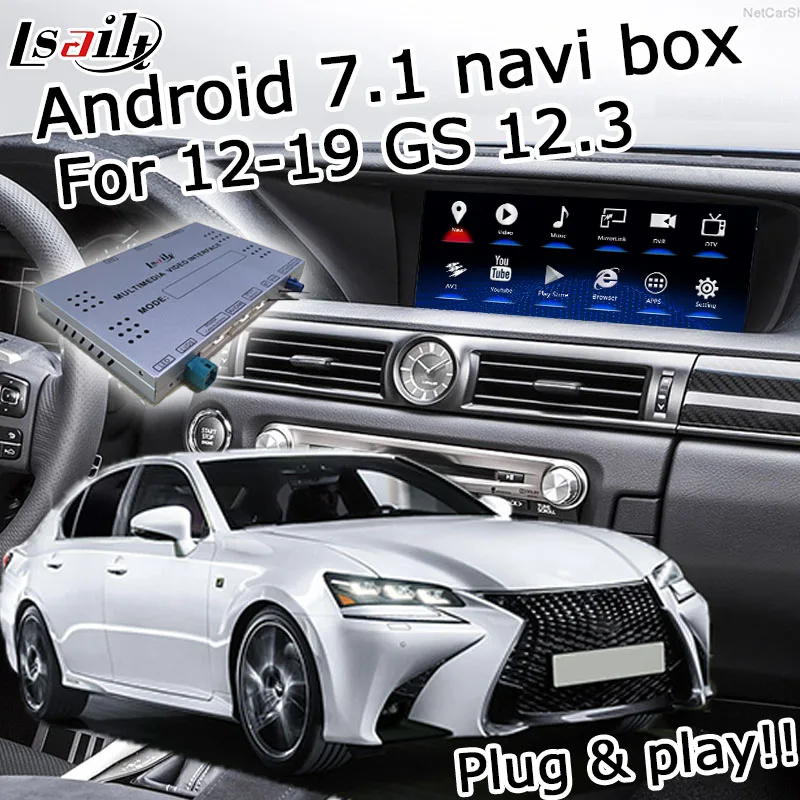 Android/carplay интерфейс коробка для Lexus GS 2012- 12,3 видео интерфейс с управлением мыши GS200t GS300 GS450h GS350 GS300h