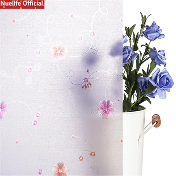 

Plum pattern electrostatic frosting glue-free window glass film PVC bathroom living room bedroom sliding door window film