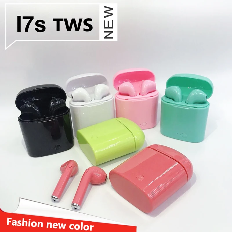 

Fashion new color I7S TWS Bluetooth Earphones Portable Wireless mini Headphones With Charging Box Universal type I7