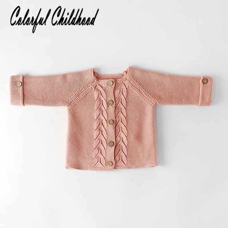 

Unisex Baby Clothes Hot Version Leaf Pattern Hollow Knitted Cardigan Infant Coat Warm Knitted Sweater Toddler Kid Autumn Tops