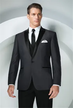 

New Arrival Groom Tuxedo Groomsmen Peak Lapel Wedding/Dinner/Evening Suits Best Man Bridegroom (Jacket+Pants+Tie+Vest)