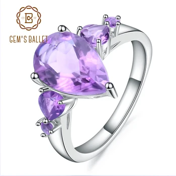 

Gem's Ballet 3.63Ct Natural Amethyst Gemstone Engagement Ring For Women 925 Sterling Silver Antique Style Ring Fine Jewelry