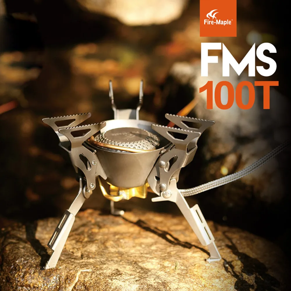 Free Shipping Wholesale Fire Maple FMS 100T Titanium Gas Stove Split