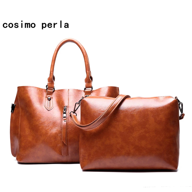 

Women Handbag Leather Women Shoulder Bags 2 sets Famous Brand Designer Women Messenger Bags Ladies Casual Tote Bags sac a main