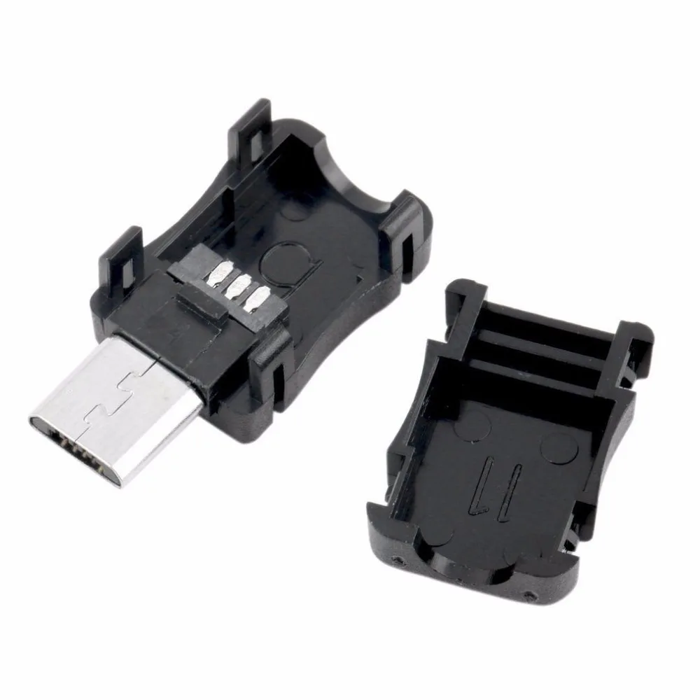 10 шт. DIY Micro USB 5 Pin T Порт Штекерный разъем и пластиковая крышка Новинка |
