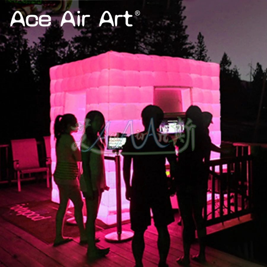 

Durable design stand inflatable led photo booth enclosure,selfie cube station,foto booth backdrop for sale
