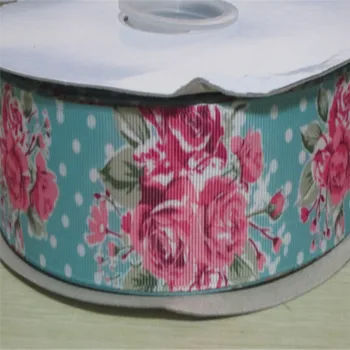 

Pick Size 9 16 22 25 38 50 75 mm Width brand logo Ribbons floral Printed Grosgrain Ribbon Hair Bows R23