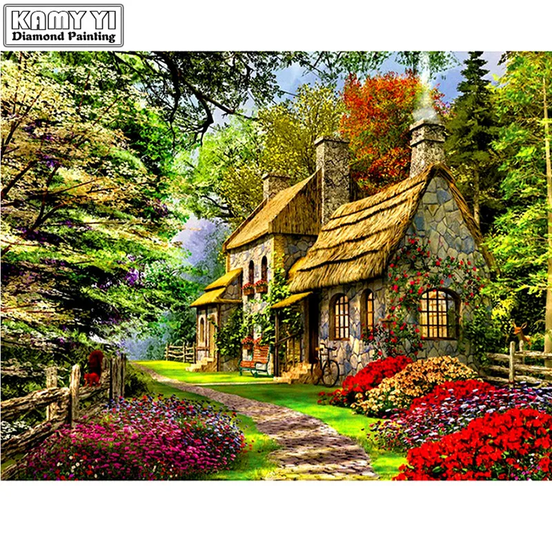 

3d nature Diamond embroidery full drill Diamond painting waterfall forest 5d diy diamond painting Cross Stitch Rhinestone LK1