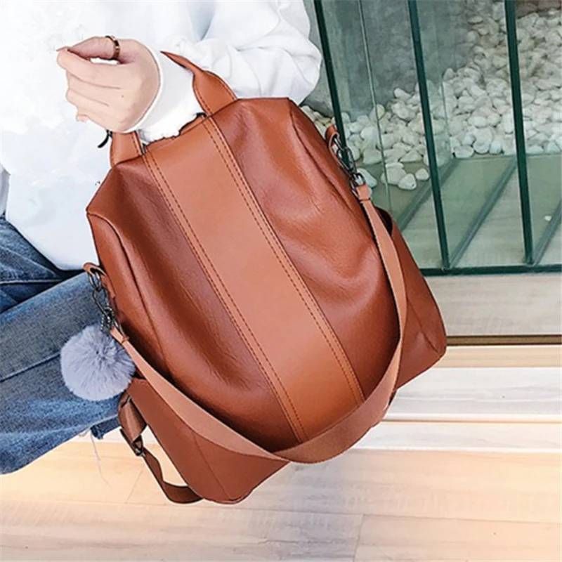 

New Fashion Casual PU Women Anti-theft Backpack 2019 Hight Quality Vintage Backpacks Female Larger Capacity Travel Shoulder Bag