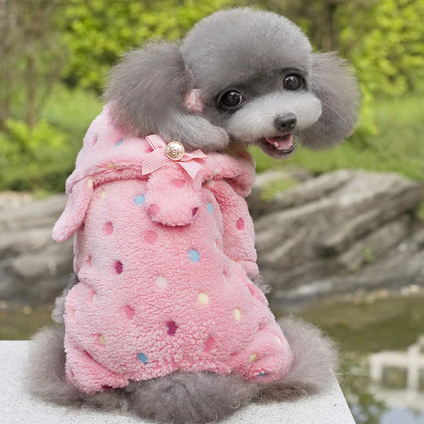 ¡Abrígate Con Estilo! Pijama De Lana Para Perros: Mono Con Capucha, Suave Y Cálido. Ideal Para Razas Pequeñas.