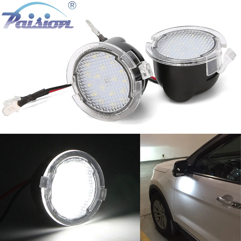 

2Pcs LED Pathway Lighting Under Side Mirror Puddle Light for Ford Edge Ranger Mondeo Fusion Flex Explorer Taurus Expedition