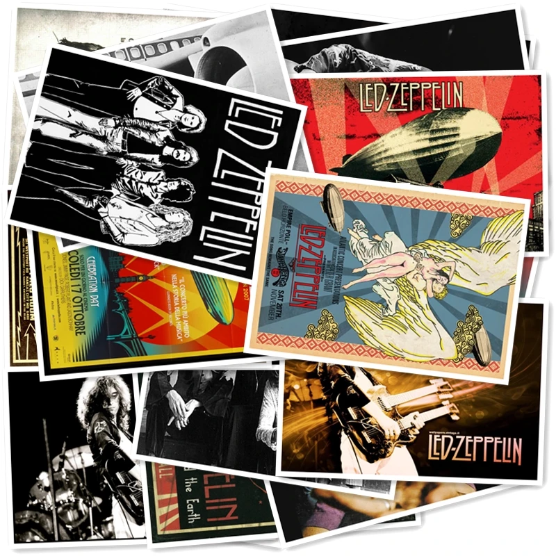 

B1-16# Led Zeppelin Classic Series sticker 20/pcs PVC Laptop Sticker collection Gift Home Decor Fridge Styling Mixed Stickers