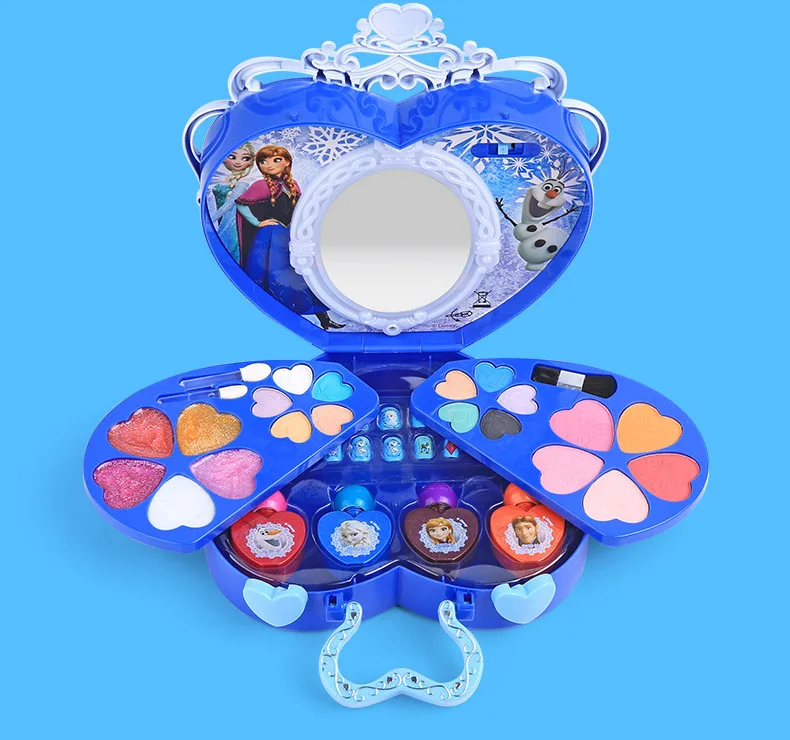 

Disney frozen Portable Cosmetic Box Children's Cosmetics Snow Princess Makeup Toys For Children's Birthday Gift pretend play