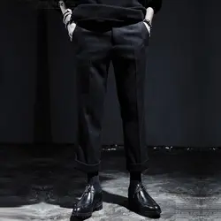 Корейские мужские личности на темной ночью брюки Punk прямо метросексуал свободные штаны восемь Штаны Бесплатная доставка