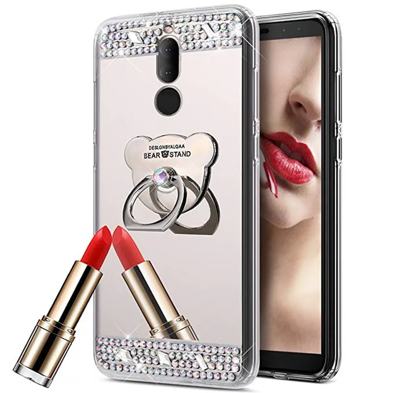 Зеркальный чехол для Huawei honor 10 lite 5A 8A 5X 8X Mate 20 p20 pro Bling Чехол держатель с кольцом NOVA 4
