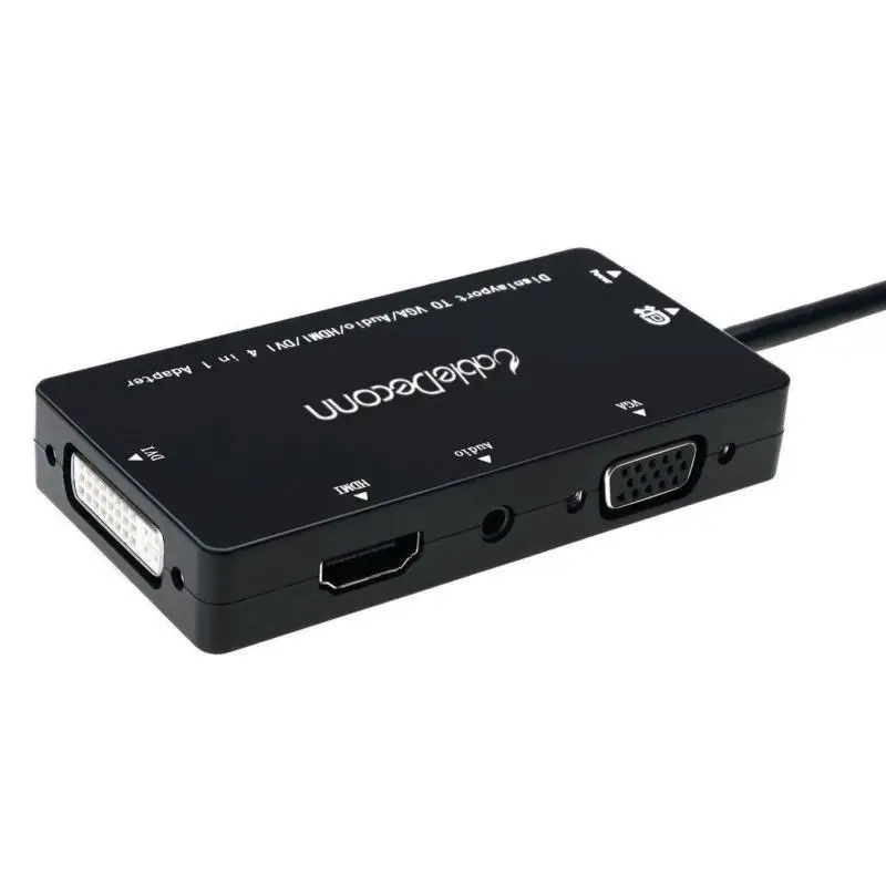 Displayport to Hdmi DVI VGA Converter DP 4 in 1 Audio USB Cable Multi-Function Adapter for PC Computer Monitor Multimedia