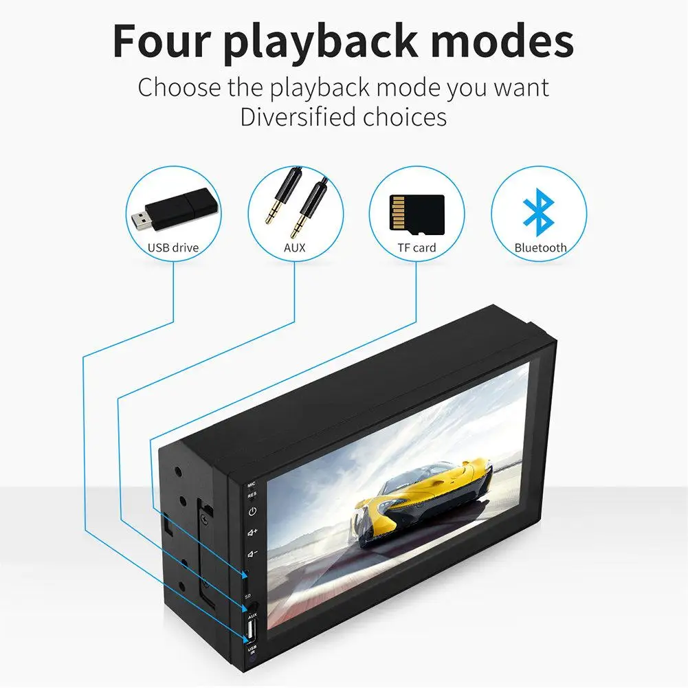 7 дюймов 2 DIN автомобиль MP 5 Play стерео fm радио Bluetooth играть для Apple &quotдвойной MP5 MP3