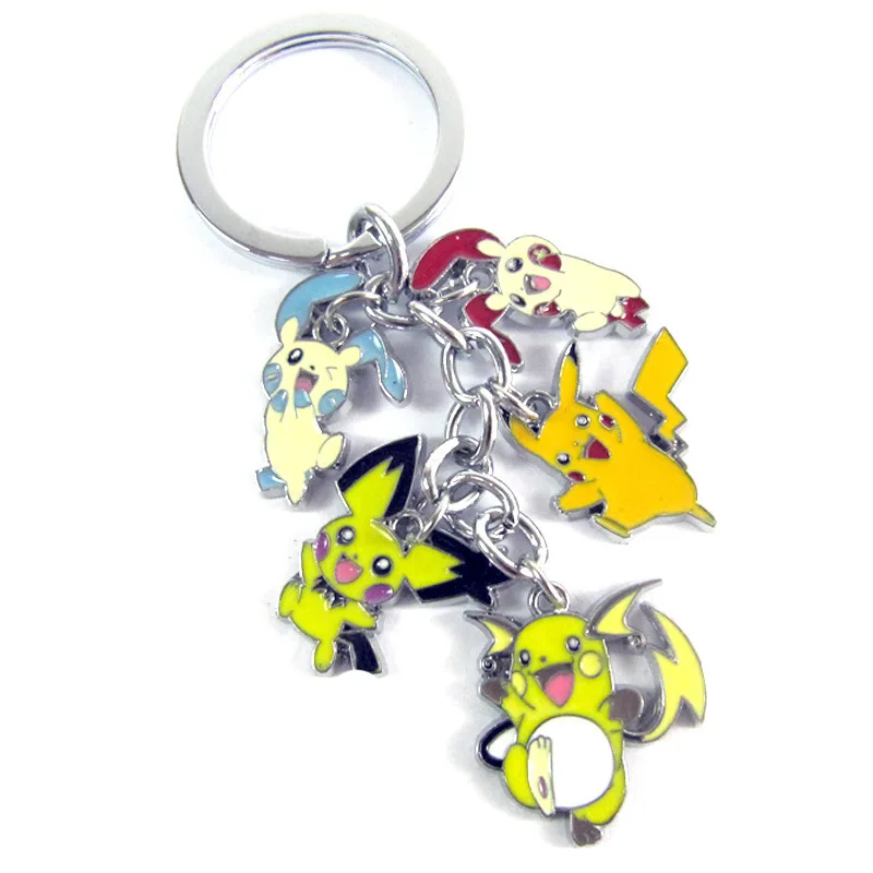 

Retail 1pcs Anime Plusle Minun Raichu Pichu Keychain Pendants Figure Toys Free Shipping