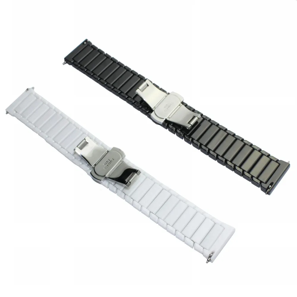 22 мм 20 мм керамический ремешок для часов samsung Galaxy Watch 42 мм 46 мм ремешок Бабочка Пряжка Замена браслет Ремешки для наручных часов