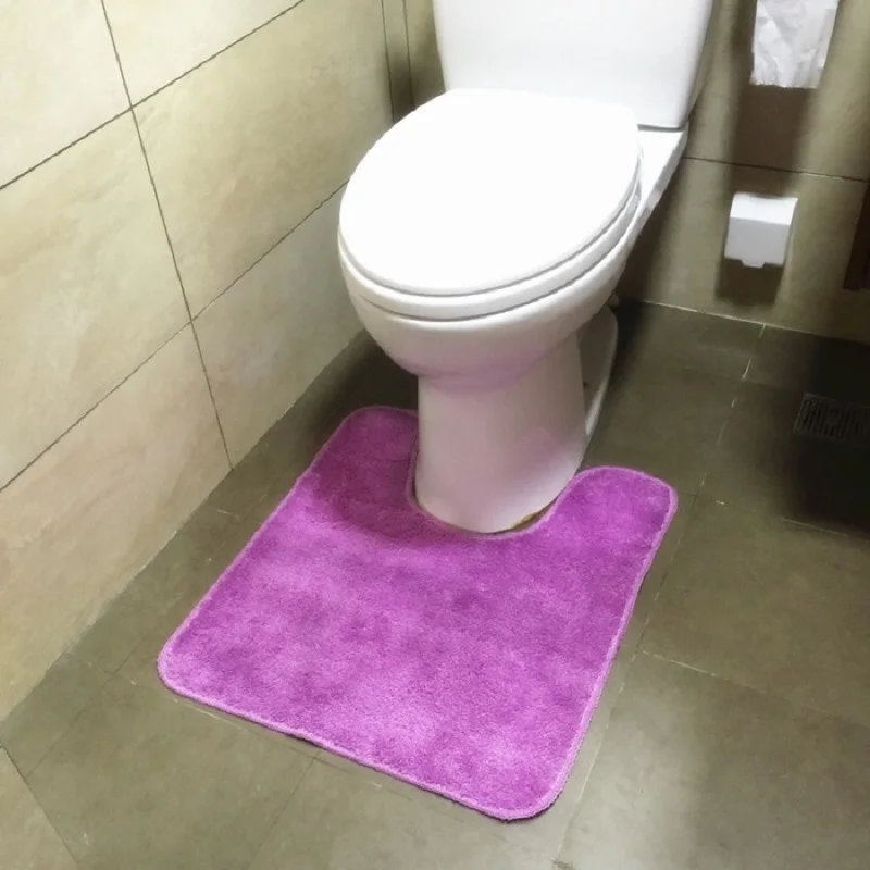 Non-slip bathroom mats toilet waterproof carpet anti-skid U rug 50*60cm 5colors