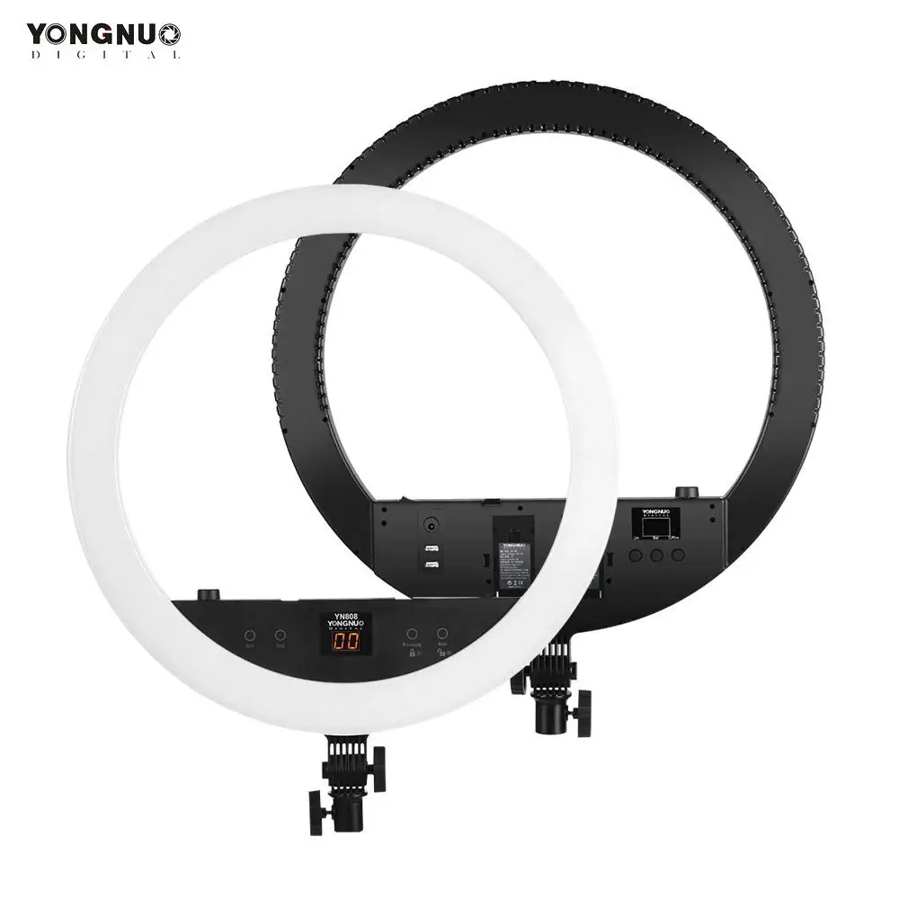 

YONGNUO YN808 LED Video Ring Light 22" 48W Studio Lamp Dual LED Display 3200K/5500K with USB Smartphone Charge Ports Carry Bag