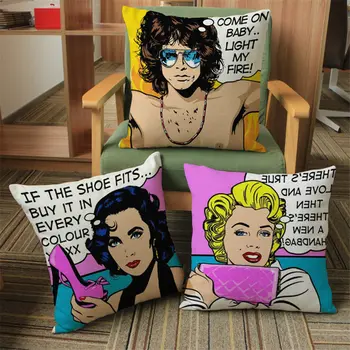 

Creative star character Cushion Cover Monroe Hepburn Map Pillow Cases Chair Car Sofa Pillow Cover Home Decorative Pillow BZ-254