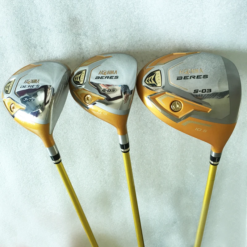 

Cooyute New mens Golf clubs HONMA S-03 4 star Golf wood Complete set driver Fairway Woods with Graphite Golf shaft free shipping