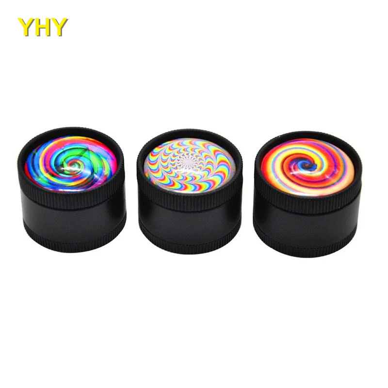 Colorful Pattern Grinder Accessories Pollen Presser Hand Zinc Alloy New Unique Design Easy To Carry Clean Smoking Pipes06