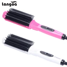 Langoa 2-в-1 многофункциональный анти-scald Fast расческа-выпрямитель для волос, щетка для завивки волос ЭЛЕКТРИЧЕСКИЕ расчески с подогревом для выпрямления волос