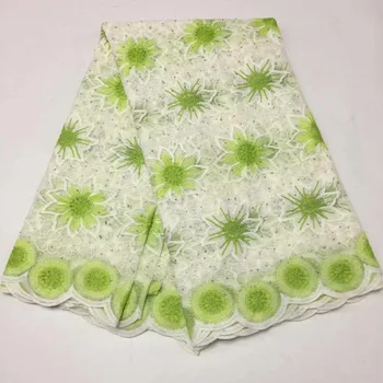 

Latest Green Peach Flower Pattern Nigerian Lace Fabrics French Mesh laces fabric 5 yards High Quality For Party Cloth With Stone