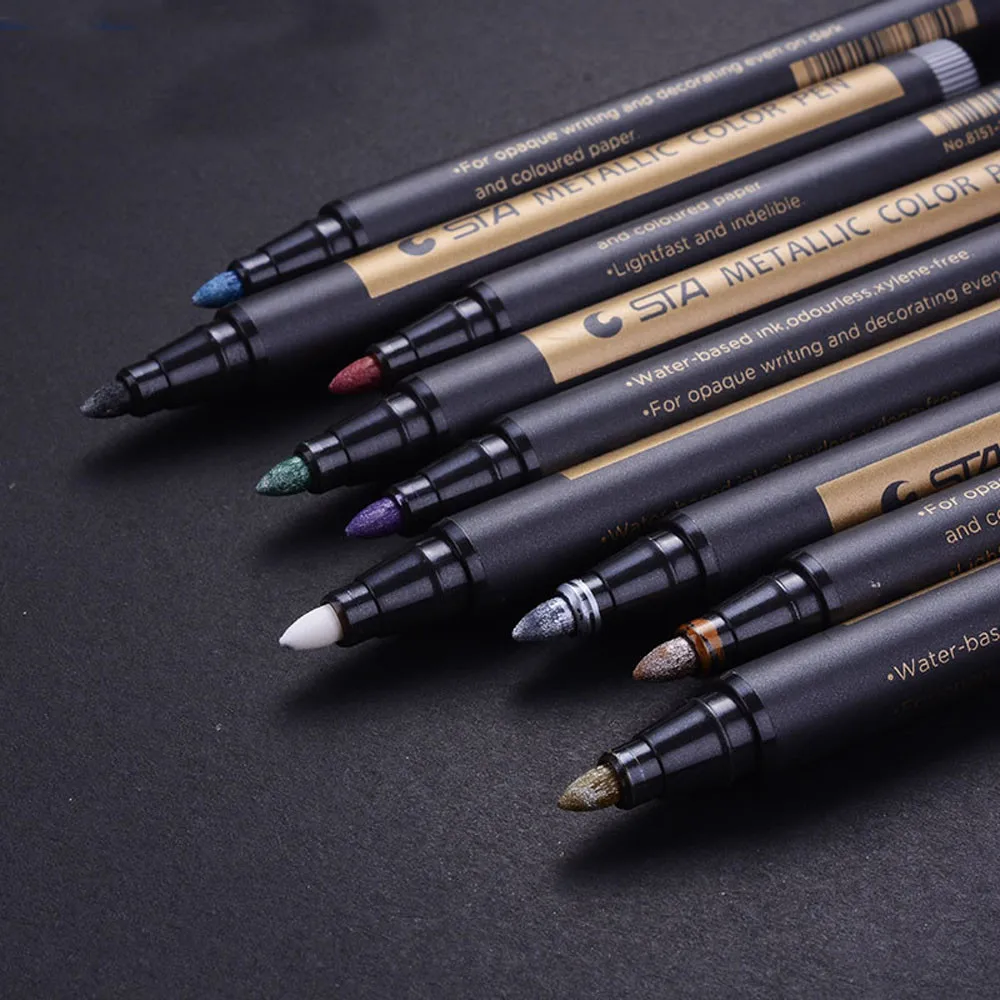 

10 Pcs Assorted Colored Metallic Permanent Paint Markers Pens Metallic Marker