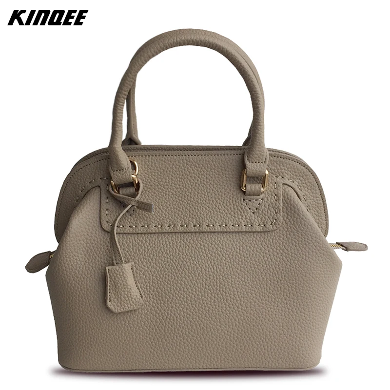 

2017 Promotion Hot Sale Solid 30cm Shell Handbags Women Genuine Leather Cotton Inside Totes Cow Designer Casual Crossboday Bags