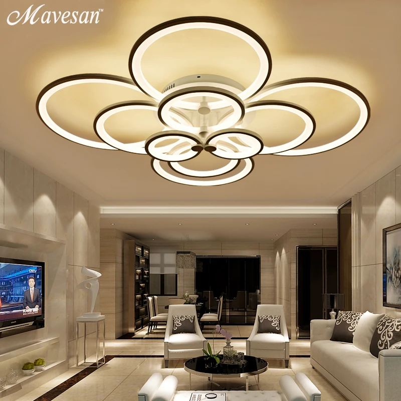 

Remote control ceiling lights Modern for living room Bedroom hallway home light fixtures acrylic aluminum body Lamp dimmer