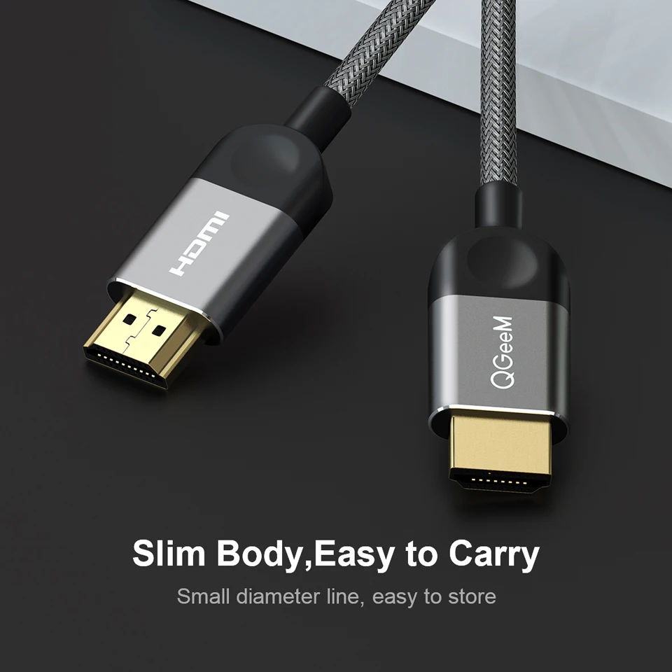 QGEEM HDMI кабель HDMI в HDMI 2,0 кабель 4K для проектора Xiaomi, Zend переключатель PS4 TV TVBox xbox 360 1 м 2 м 5 м кабель HDMI