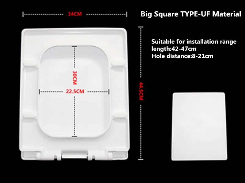 Универсальные утолщенные мочевина-формальдегидные смолы UF доска медленно закрывающиеся сиденья для унитаза, u-v квадратной формы высокое качественный туалет, J18027 - Цвет: Square TYPE