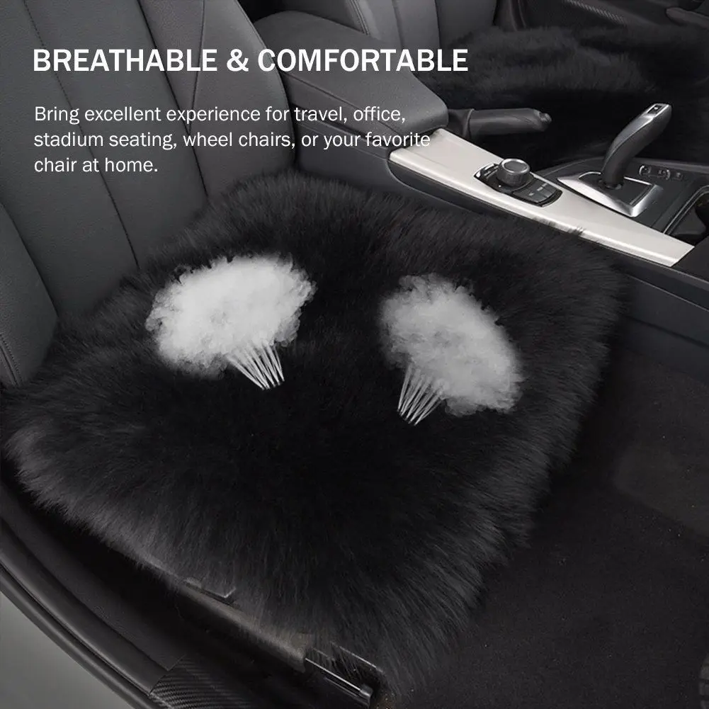 1 Stuk Winter Hoge Kwaliteit Lange Echt Wol Bont Schapenvacht Zwarte Auto Stoelhoezen Black Car Seat Covers Car Seat Coverquality Seat Covers Aliexpress