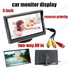 Retrovisor Camera Backup DVD reverter prioridade 2 5 Polegada canais de entrada de vídeo HD digital Tft LCD Carro LCD Colorido monitor de
