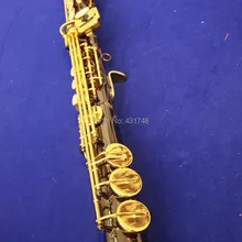 Bb прямой Саксофон сопрано Черный никель Золотые ключи ручной гравировки узор с Чехол профессиональные музыкальные инструменты
