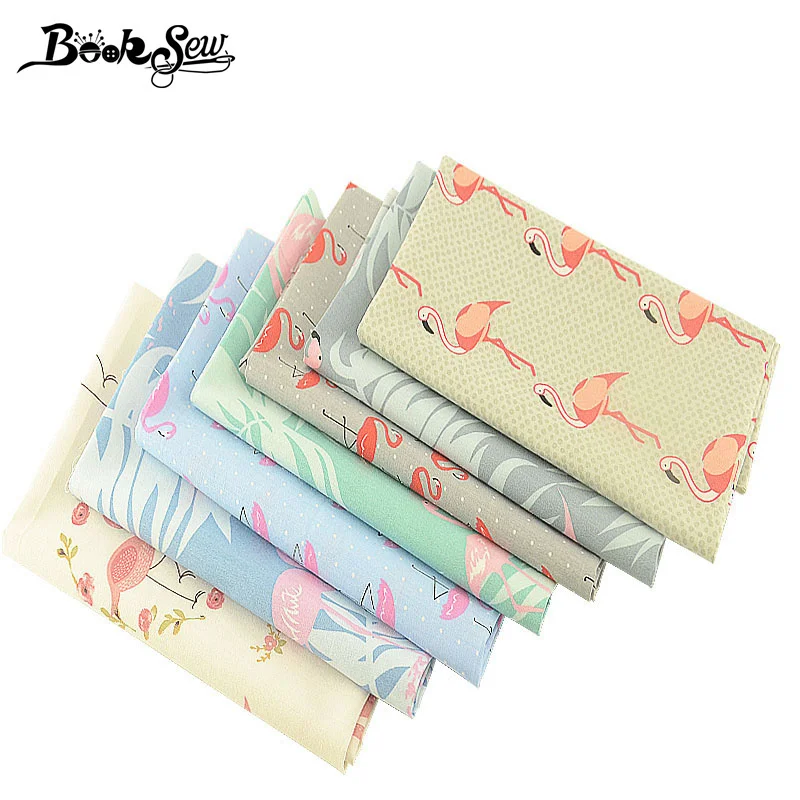 Booksew 100% хлопок саржевая ткань 7 шт./лот животные дизайн 40 см x 50 Ткань Стёганое