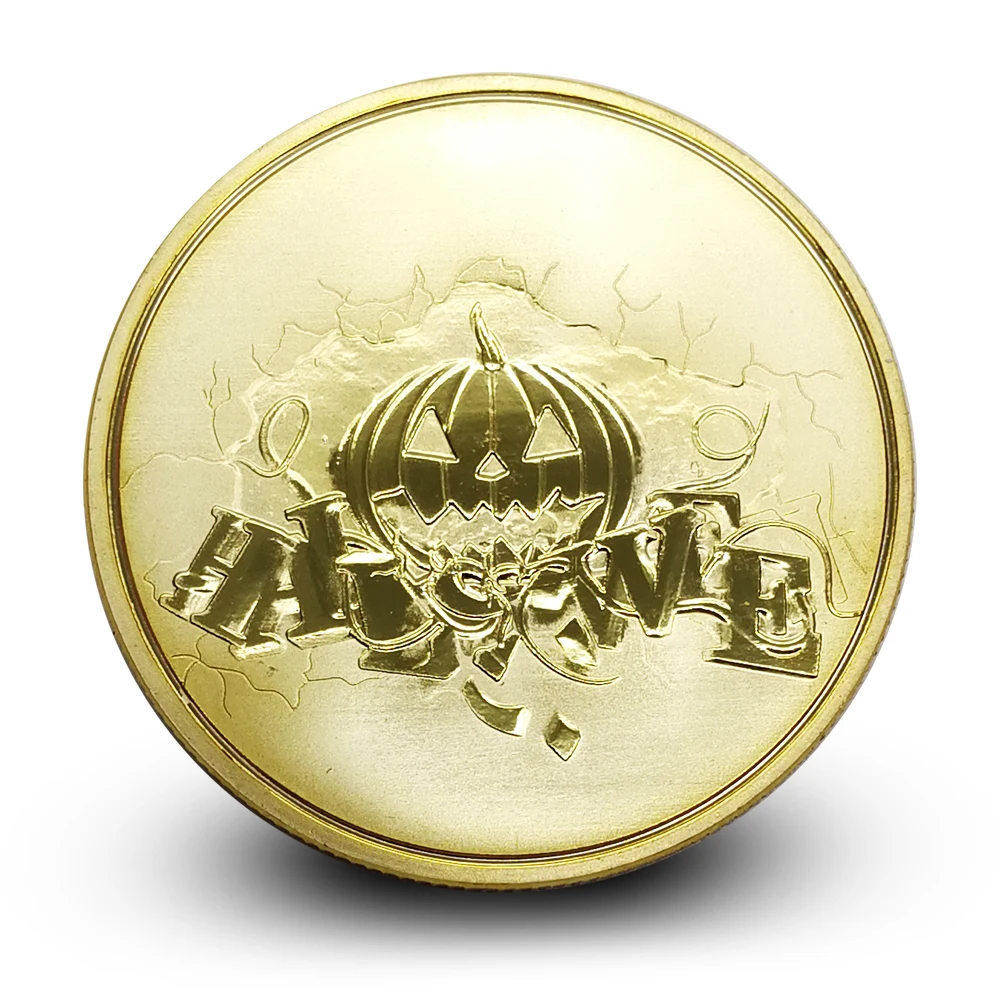 

Challenge Coin Halloween Scarecrow Witch Coins Pumpkin Lantern Religious Lucky Prayer Coin Creative Magic Gifts Witch