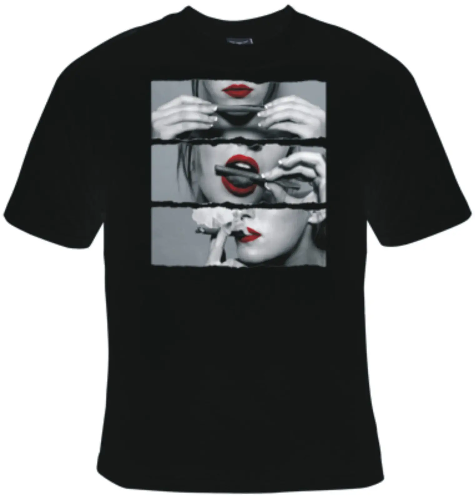 BRAND NEW SMOKING RED LIPS T Shirts Small to 5XL BLACK or WHITE Cool